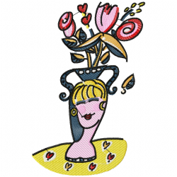 Vase For Flowers Embroidery Design 10 Vase For Flowers Embroidery Design 10